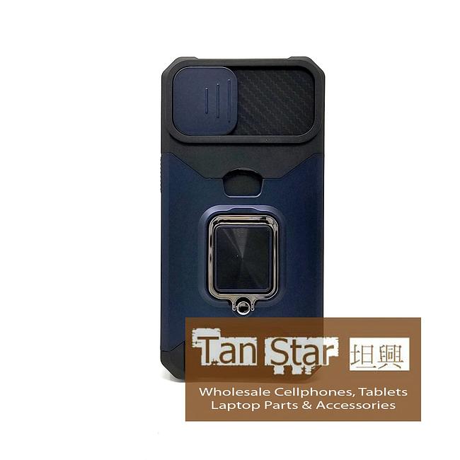 Apple iPhone 16e - Secure Card Holder Magnet Enabled Case with Ring Kickstand