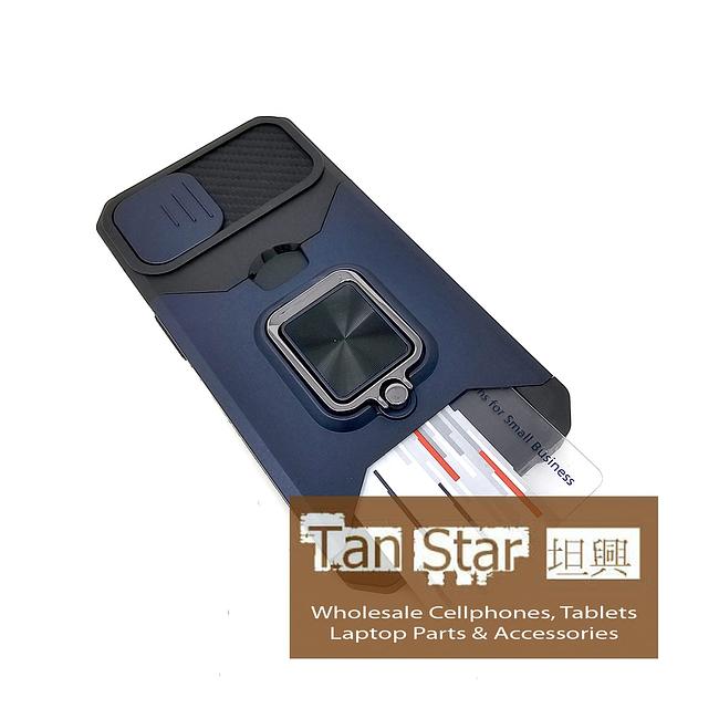 Apple iPhone 16e - Secure Card Holder Magnet Enabled Case with Ring Kickstand