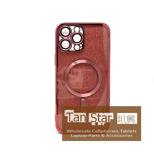 Apple iPhone 14 Pro Max - SPARKLE Chrome Edge Magnet RING Silicone Case