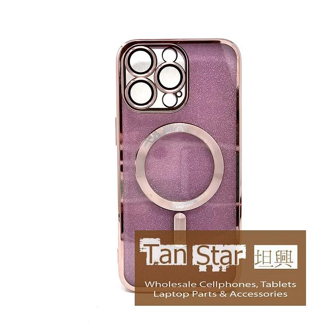 Apple iPhone 14 Pro Max - SPARKLE Chrome Edge Magnet RING Silicone Case