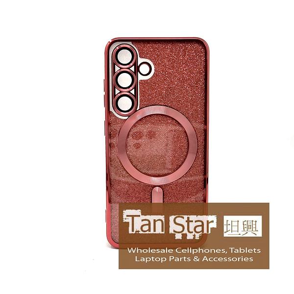 Samsung Galaxy S23 - SPARKLE Chrome Edge Magnet RING Silicone Case