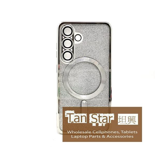 Samsung Galaxy S23 - SPARKLE Chrome Edge Magnet RING Silicone Case