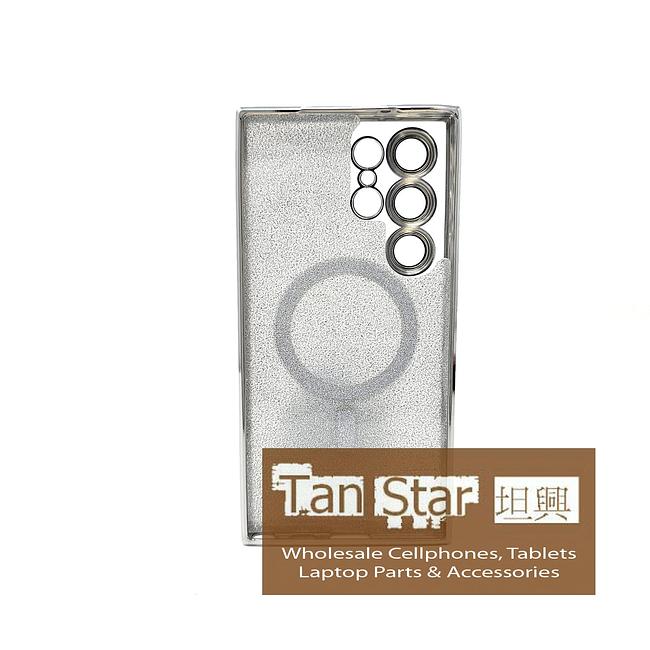 Samsung Galaxy S23 Ultra - SPARKLE Chrome Edge Magnet RING Silicone Case