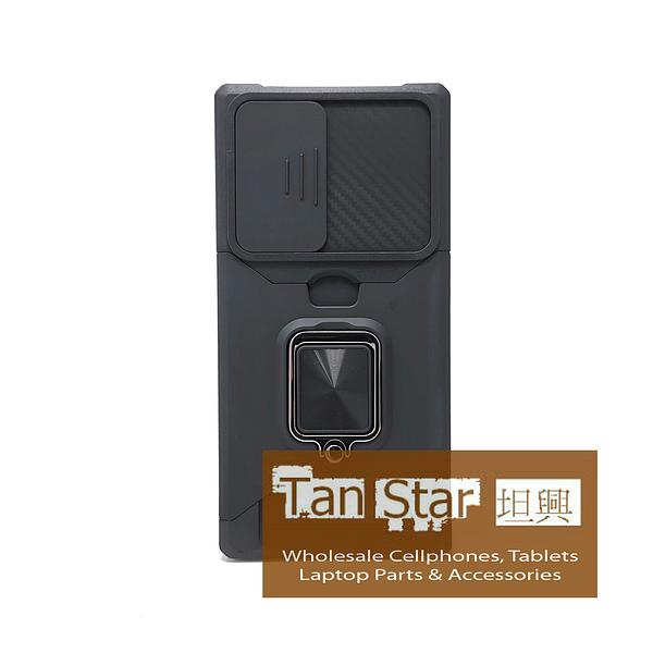 Samsung Galaxy S24 Ultra - Secure Card Holder Magnet Enabled Case with Ring Kickstand