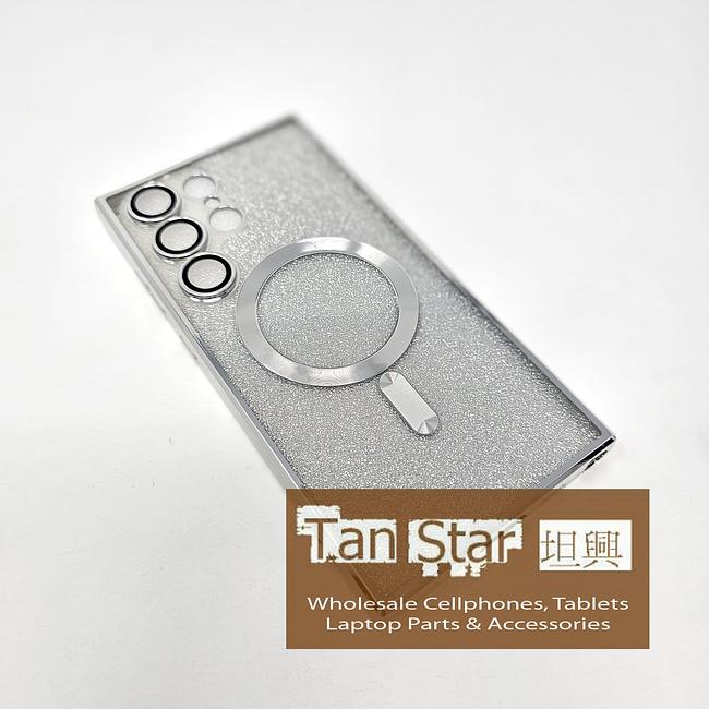 Samsung Galaxy S23 Ultra - SPARKLE Chrome Edge Magnet RING Silicone Case