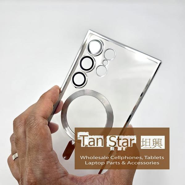 Samsung Galaxy S23 Ultra - SPARKLE Chrome Edge Magnet RING Silicone Case