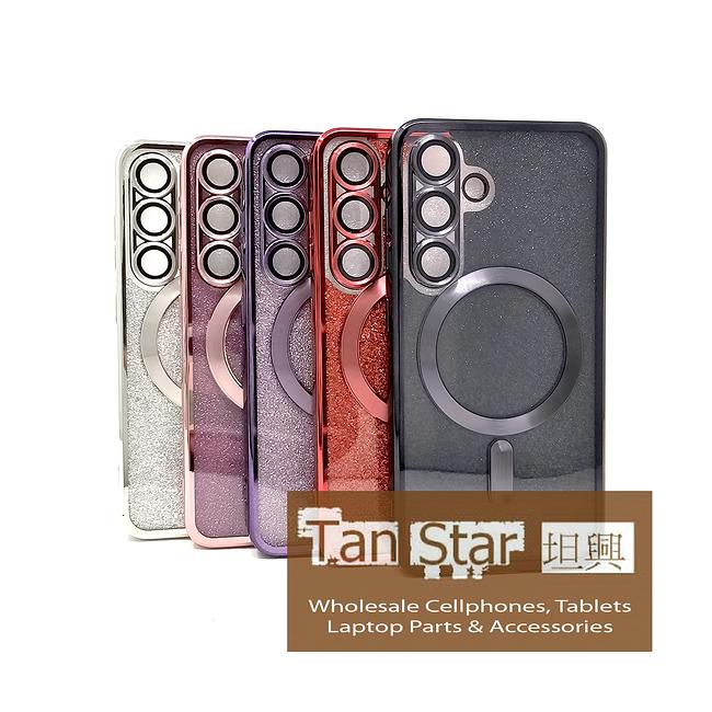 Samsung Galaxy S24 / S25 - SPARKLE Chrome Edge Magnet RING Silicone Case