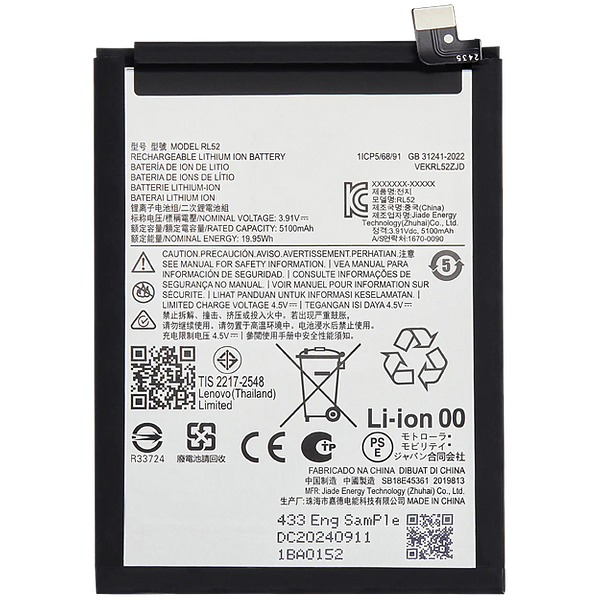 replacement battery RL52 for Motorola Moto G05 Moto E15 XT2523 G15 XT2521