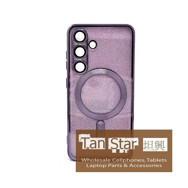 Samsung Galaxy S24 FE - SPARKLE Chrome Edge Magnet RING Silicone Case