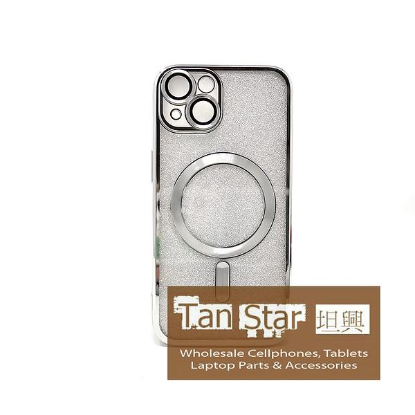 Apple iPhone 15 - SPARKLE Chrome Edge Magnet RING Silicone Case