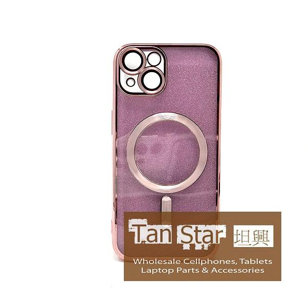 Apple iPhone 15 - SPARKLE Chrome Edge Magnet RING Silicone Case