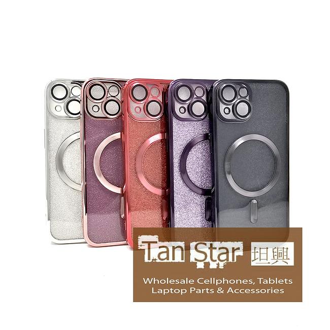 Apple iPhone 15 - SPARKLE Chrome Edge Magnet RING Silicone Case