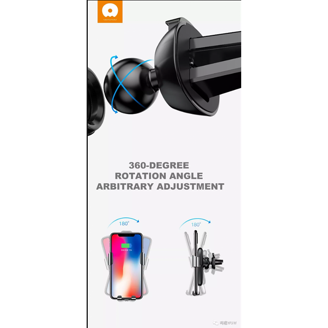 WUW Fast Wireless Electric Car Charger with Gravity Vent Mount WUW-W12