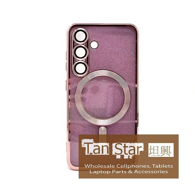 Samsung Galaxy S24 FE - SPARKLE Chrome Edge Magnet RING Silicone Case