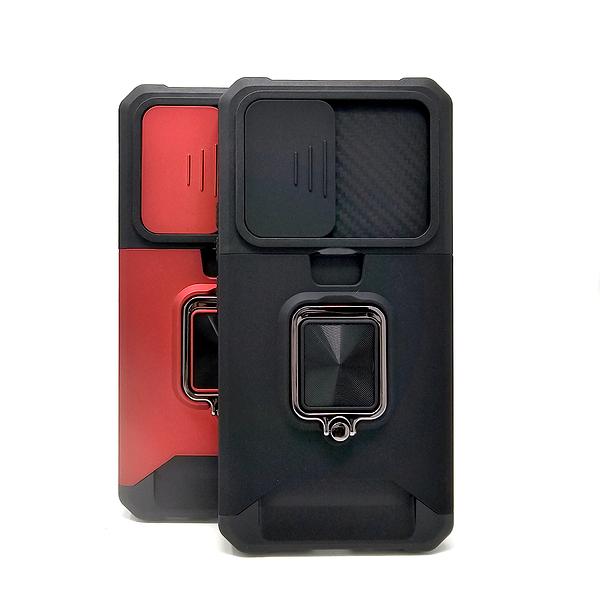 Samsung Galaxy A03S North America - Secure Card Holder Magnet Enabled Case with Ring Kickstand
