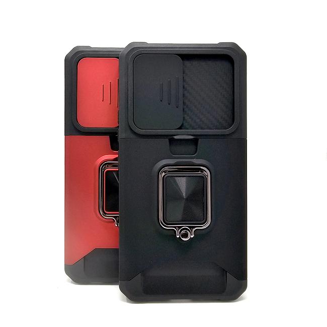Samsung Galaxy A03S North America - Secure Card Holder Magnet Enabled Case with Ring Kickstand