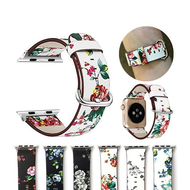 Apple iWatch 38mm / 40mm / 41mm / 42mm ( Series 10 ) - Floral Watch Band Strap  (Mix Colors)