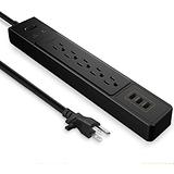 PISEN 5 AC 3 USB Outlets Surge Protector