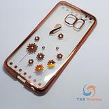 Samsung Galaxy S6 Edge - Chrome Edge with Rhinestone Silicone Case