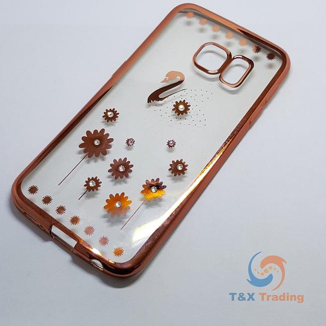 Samsung Galaxy S6 Edge - Chrome Edge with Rhinestone Silicone Case