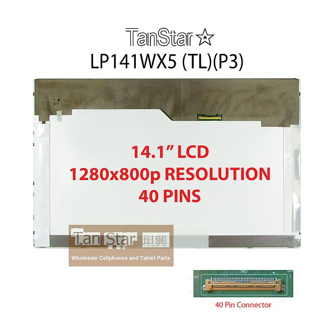 14.1" Laptop LCD Screen 1280x800p 40 Pins LP141WX5 (TL)(P3)