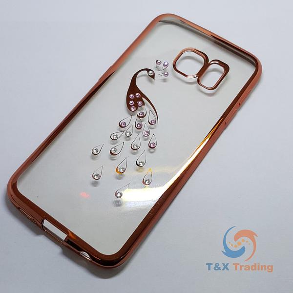 Samsung Galaxy S6 Edge - Chrome Edge with Rhinestone Silicone Case