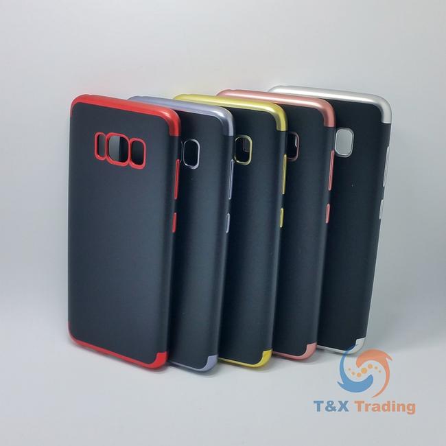Samsung Galaxy S8 Plus - Black Silicone Phone Case with Chrome Edge