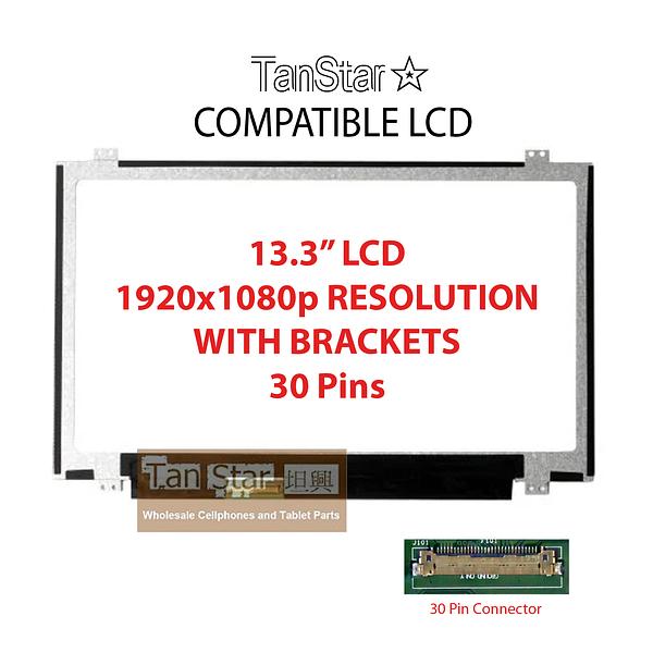 13.3" Laptop LCD Screen 1920x1080p 30 Pin with Brackets [TSTPC13.3-05]