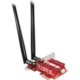 WiFi 6 Card AX 3000Mbps PCIe Network Card AX200 802.11AX 2.4Ghz/5.8Ghz with Bluetooth 5.1 & Heat Sink Wireless PCI Express Wi-Fi Adapters Dual Band Antenna for Windows 10 64-bit