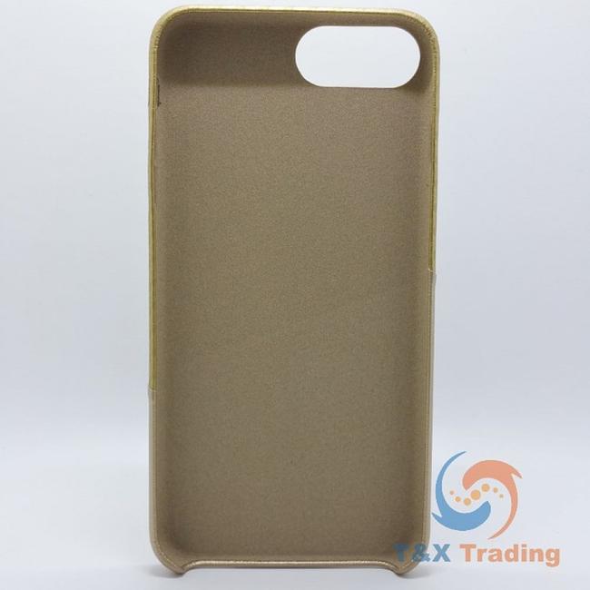 Apple iPhone 7 Plus / 8 Plus - WUW Two Tone Gold Carbon Fiber Leather Credit Card Holder Case