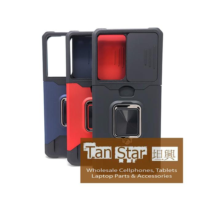 Samsung Galaxy S21 Ultra - Secure Card Holder Magnet Enabled Case with Ring Kickstand