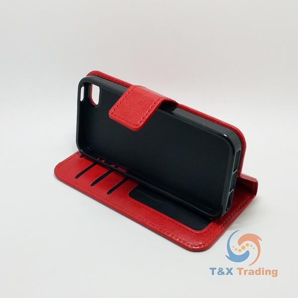 Apple iPhone 5G / 5S / SE - Book Style Wallet Case with Strap