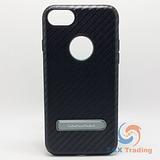 Apple iPhone 7 / 8 - WUW Black Carbon Fiber Case with Kickstand