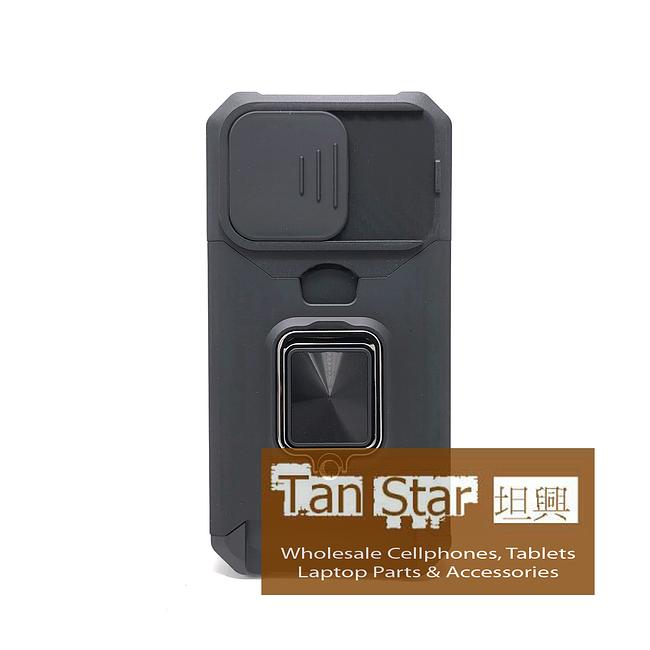 Apple iPhone 14 Plus - Secure Card Holder Magnet Enabled Case with Ring Kickstand