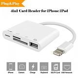 OTG - 4 in 1 SD TF Card Reader to Lighting Adapter for iPhone and iPad Plug and Play