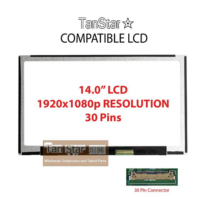 14.0" Laptop LCD Screen 1920x1080p Embedded 30 Pins [TSTPC14.0-07]