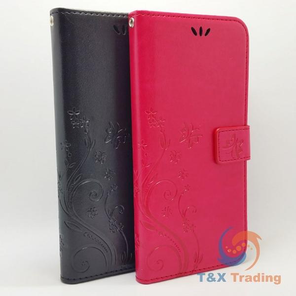 Samsung Galaxy S8 Plus - Butterfly Book Style Wallet Case with Strap