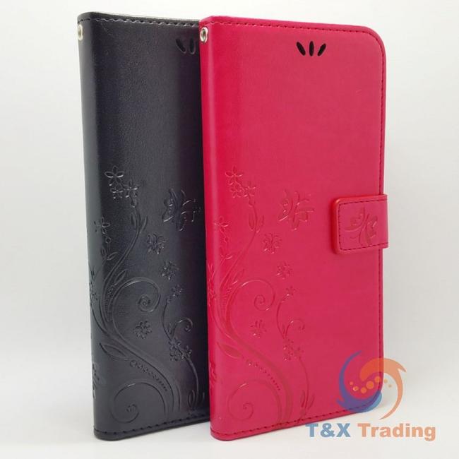 Samsung Galaxy S8 Plus - Butterfly Book Style Wallet Case with Strap