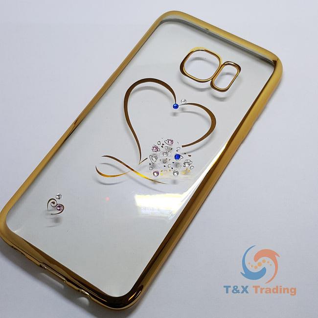 Samsung Galaxy S7 Edge - Chrome Edge with Rhinestone Silicone Case