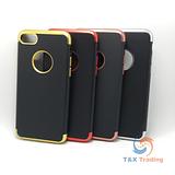 Apple iPhone 7 / 8 - Black Silicone Phone Case with Chrome Edge