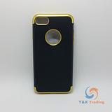 Apple iPhone 7 / 8 - Black Silicone Phone Case with Chrome Edge