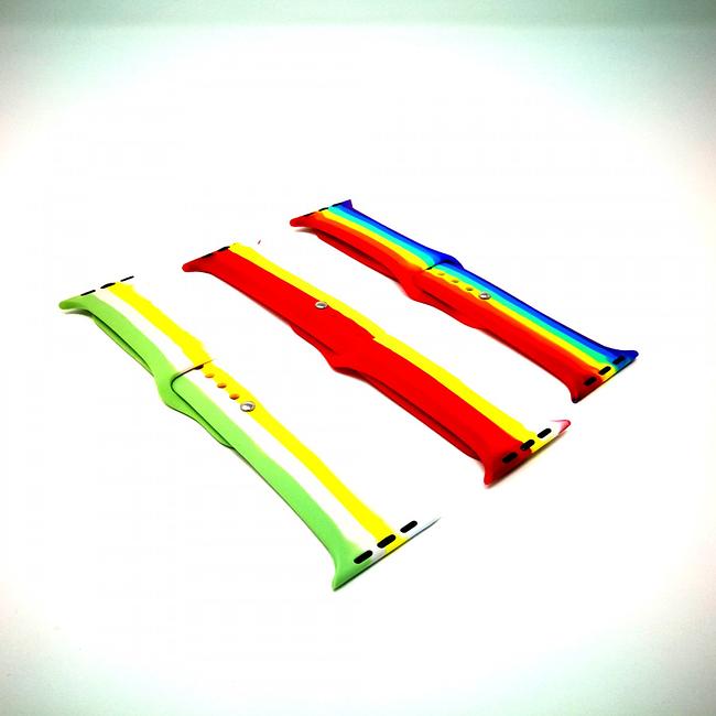 Apple iWatch 38mm / 40mm / 41mm / 42mm ( Series 10 ) - Smart Watch COLOR Series Silicone Band  Strap  (Mix Colors)