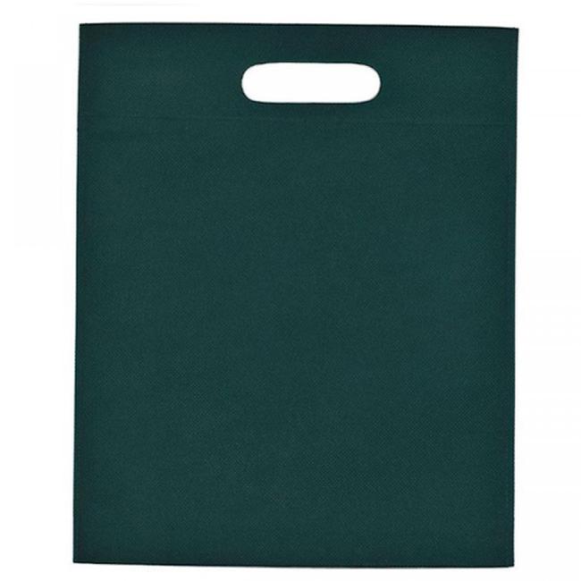 Black Die Cut Non Woven Reusable Bag 15x15.5"