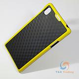 Sony Xperia Z1 - Plaid Pattern with Colored Silicone Bumper case