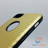 Apple iPhone 7 / 8 - Gold Carbon Fiber Case with Kickstand
