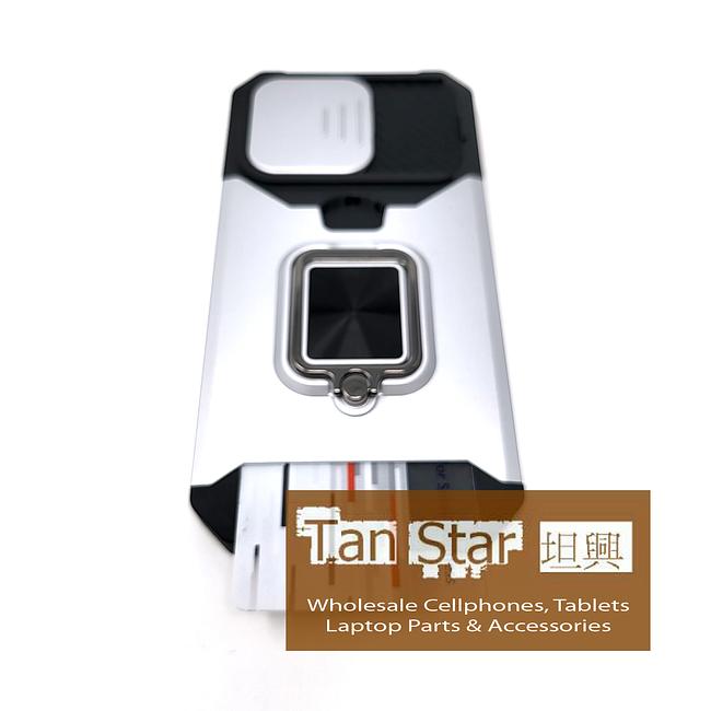 Apple iPhone 14 Pro Max - Secure Card Holder Magnet Enabled Case with Ring Kickstand