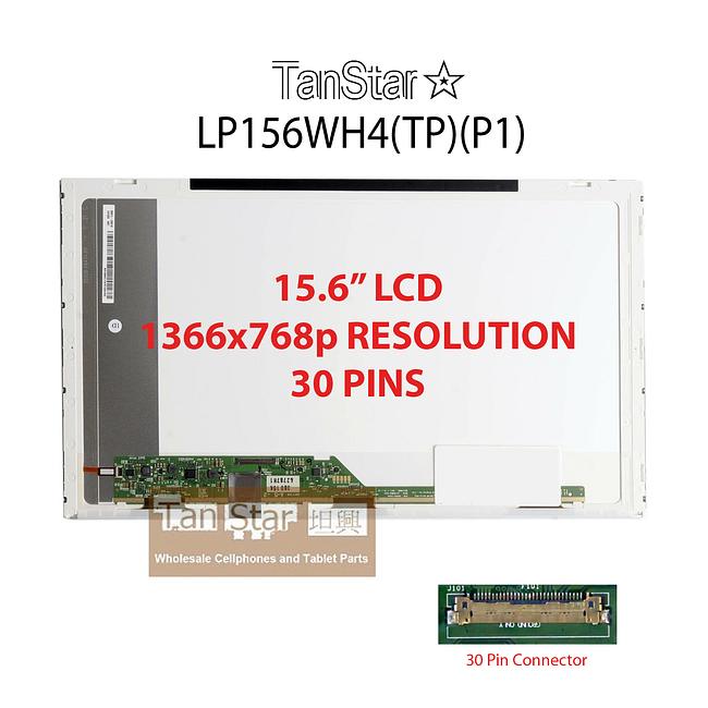 15.6" Laptop LCD Screen 1366x768p 30 Pins Screw in Side LP156WH4(TP)(P1)