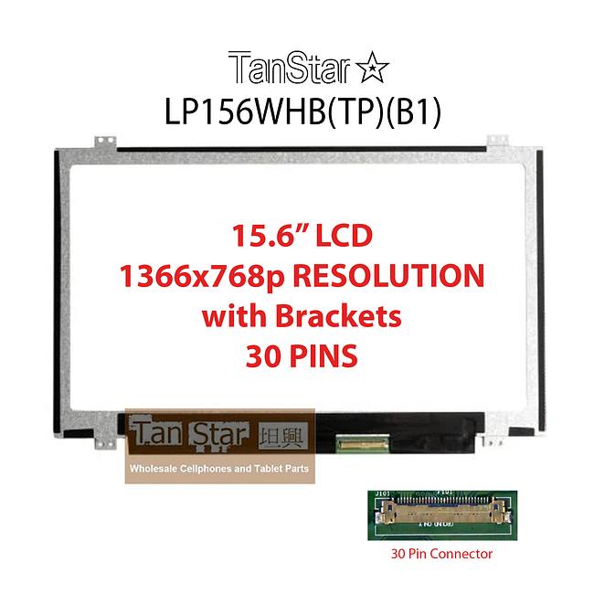 15.6" Laptop LCD Screen 1366x768p  30 Pins with Brackets LP156WHB (TP) (B1)