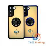 Samsung Galaxy S21 Plus - Frosted Bumper Magnet Enabled Case with Ring Kickstand