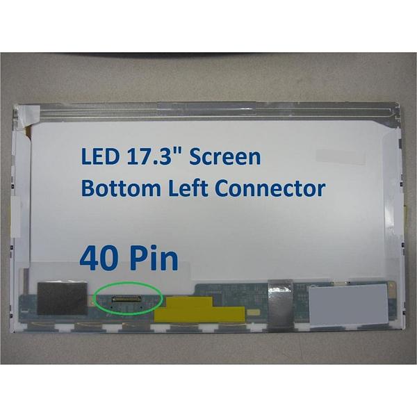 17.3" Laptop LCD Screen 1600x900p Screw on Side 40 pins Bottom Left  LTN173KT01